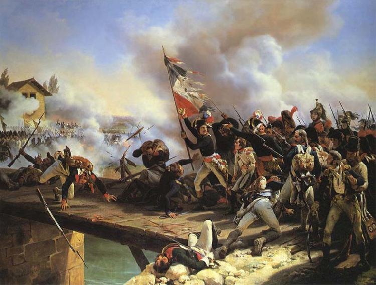 Horace Vernet Napoleon Bonaparte leading his troops over the bridge of Arcole Germany oil painting art